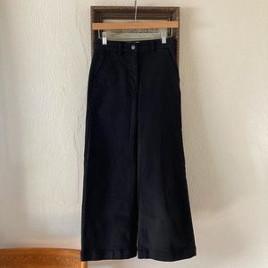 Everlane Wide Leg Crop Pant (Black, 00)